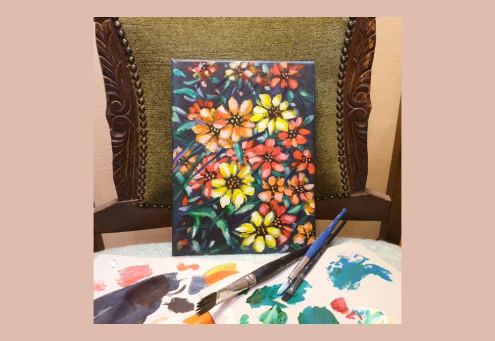Acrylic flower painting - image 1 - student project