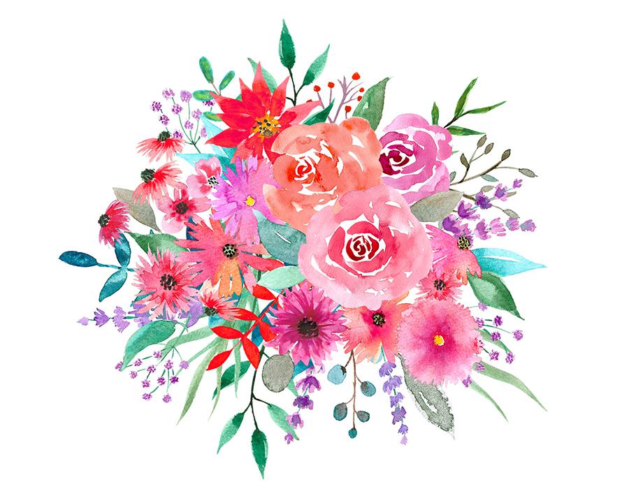 Watercolor Florals for Graphic Design - image 3 - student project