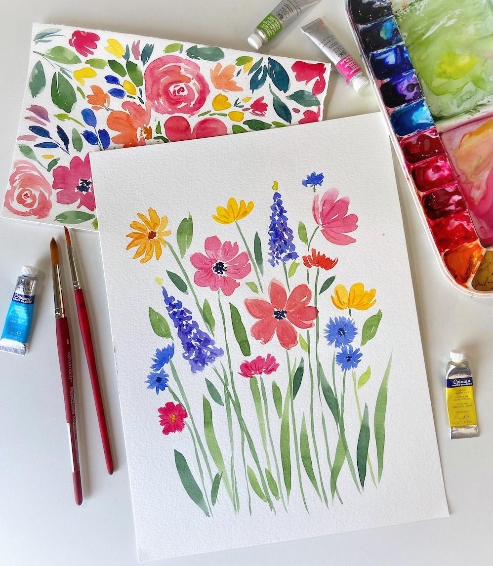 Watercolor Wildflower Meadow - image 1 - student project