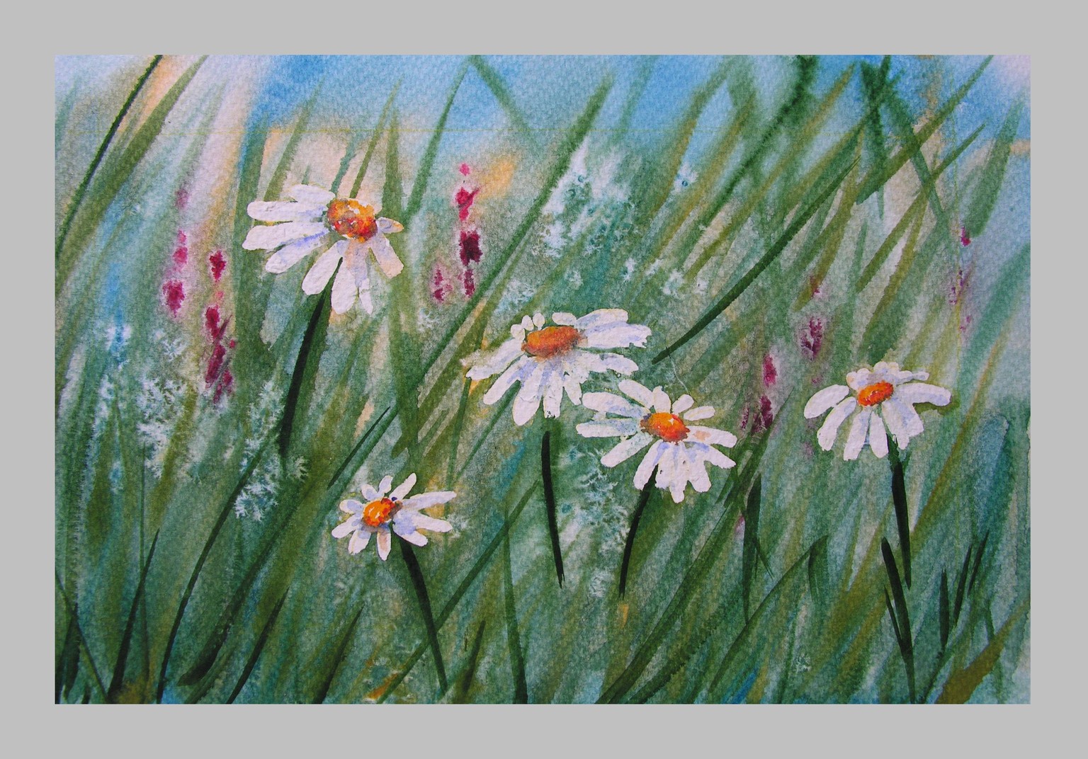 Experience Watercolours Wet into Wet Daisies - image 1 - student project