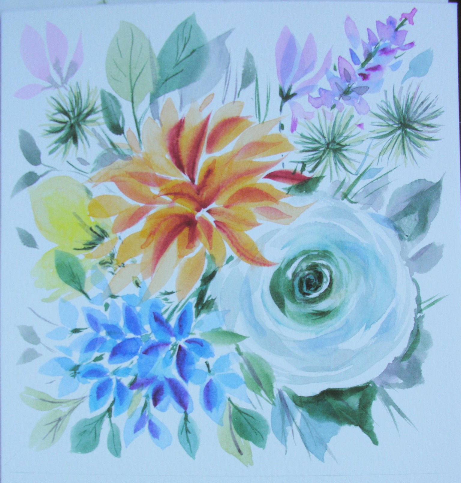 Loose Watercolor Florals Using a Dagger Brush - image 1 - student project