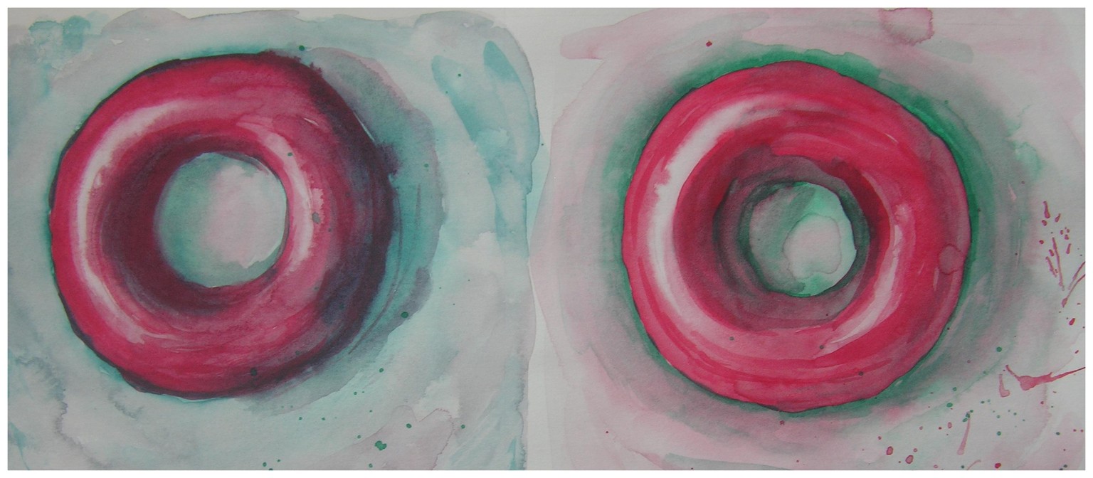 The Watercolor Painting Series - Semi-Realistic Complementary Donuts - image 3 - student project