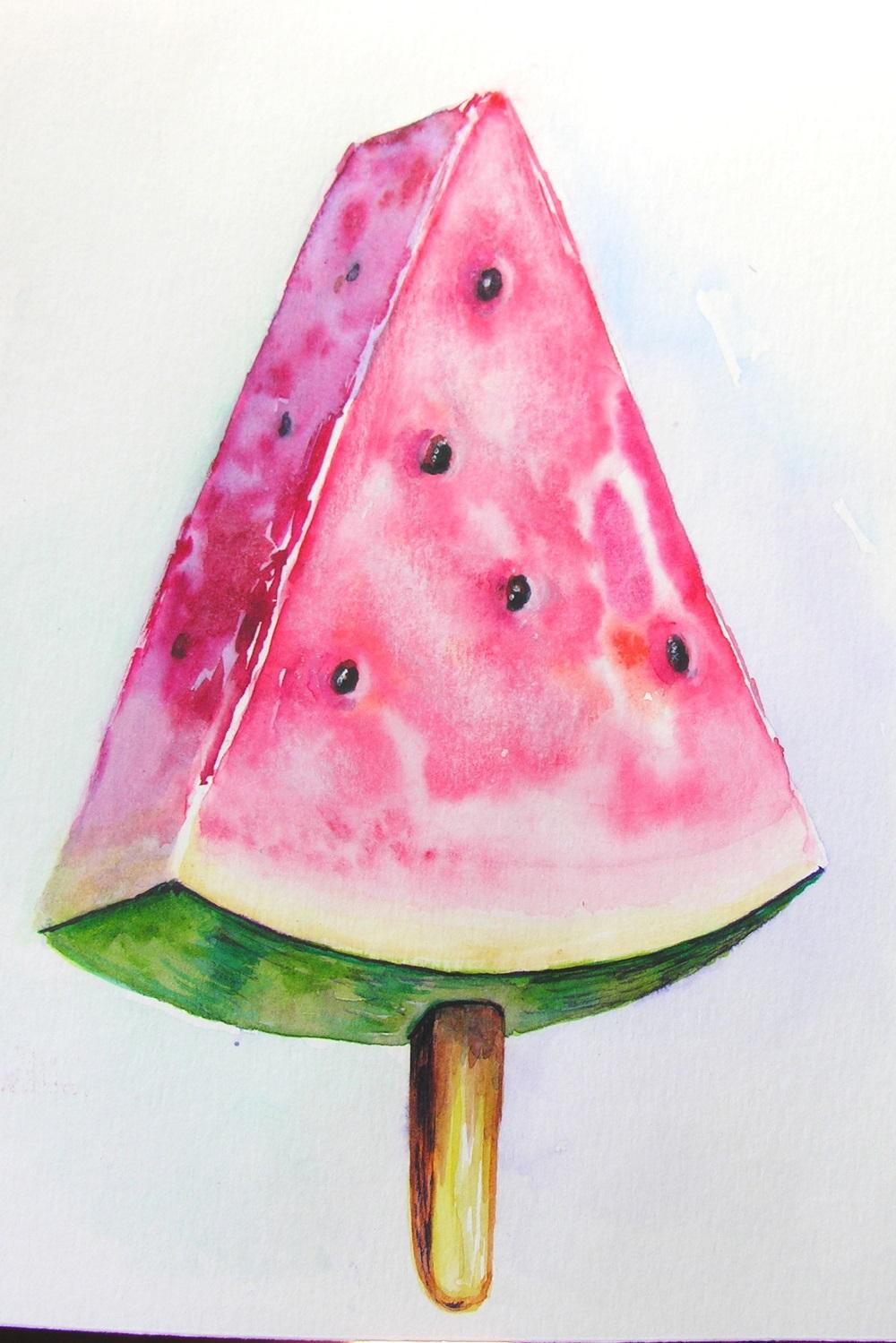Quick and Fun Summer Painting: Watermelon Slice - image 1 - student project