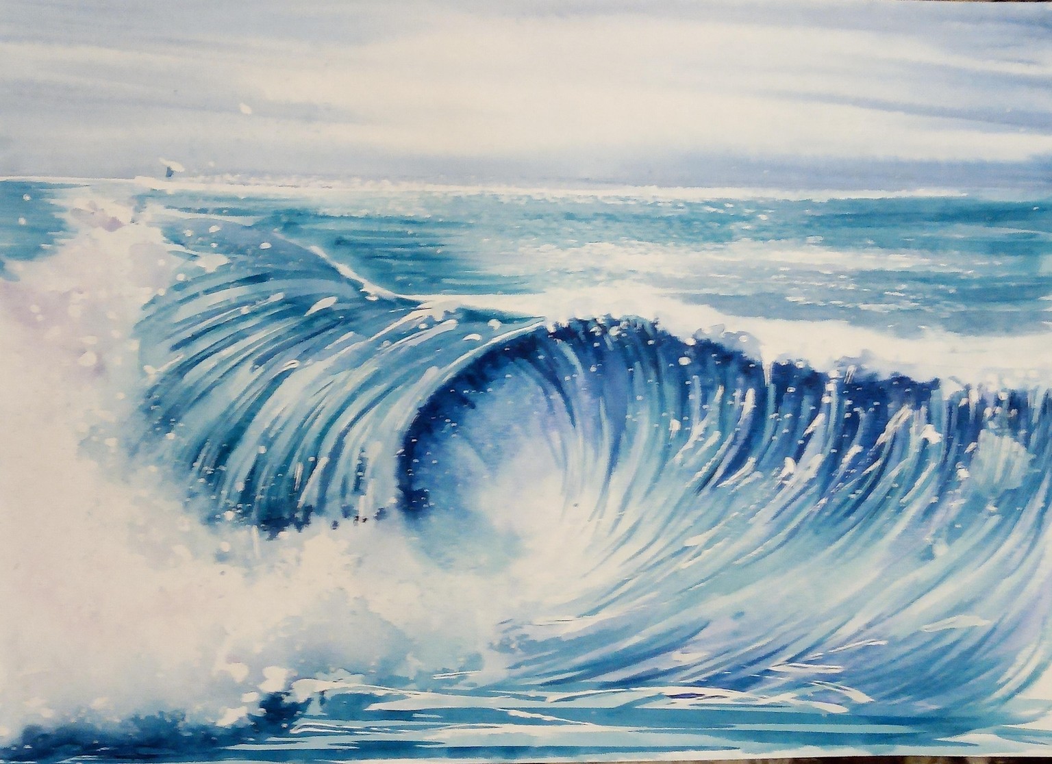 Watercolor Ocean Waves - image 1 - student project