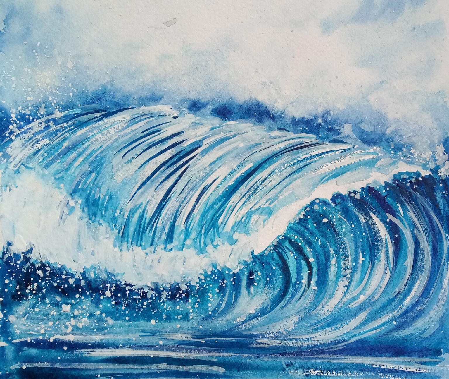 Watercolor Ocean Waves - image 3 - student project