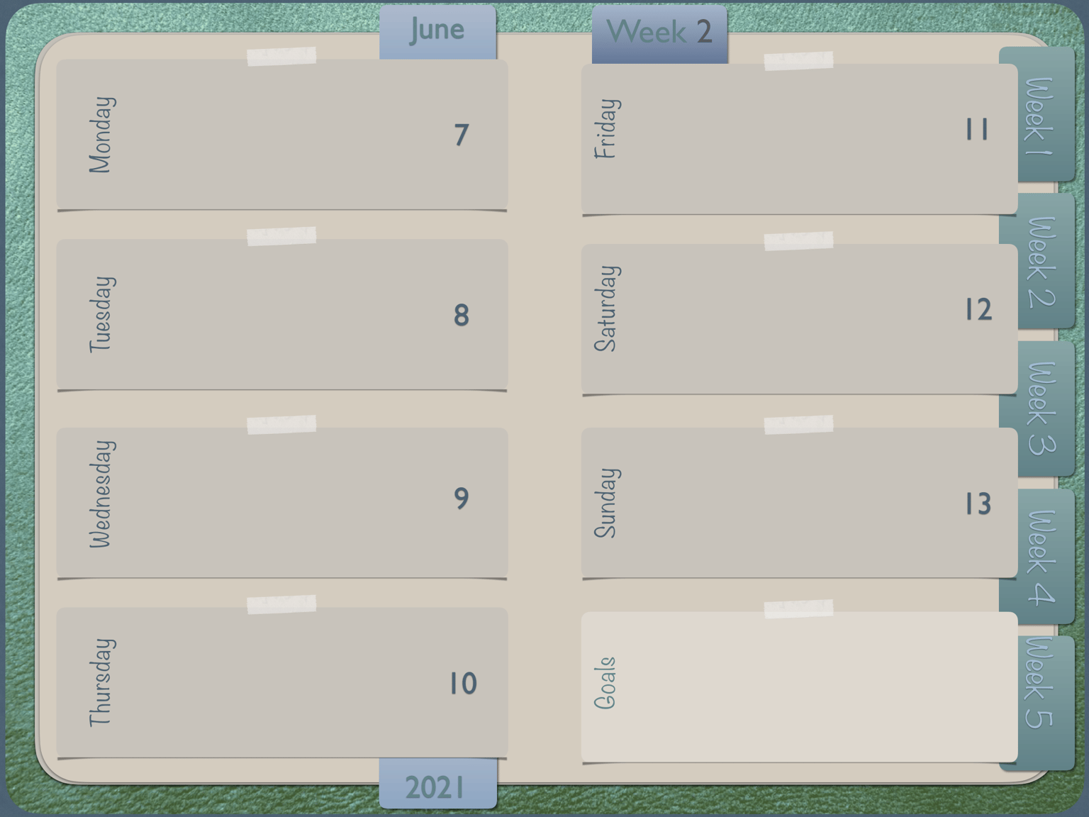 Digital planner in Keynote on IPad - image 1 - student project