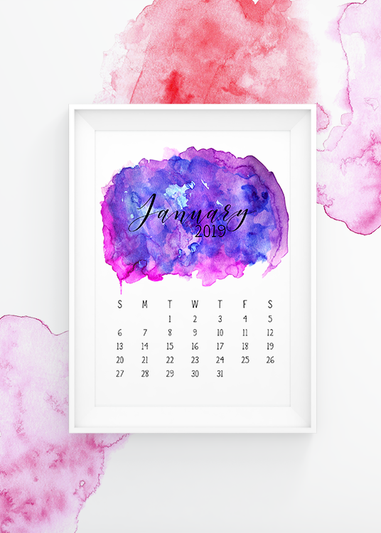 2019 Watercolor Calendar - image 2 - student project