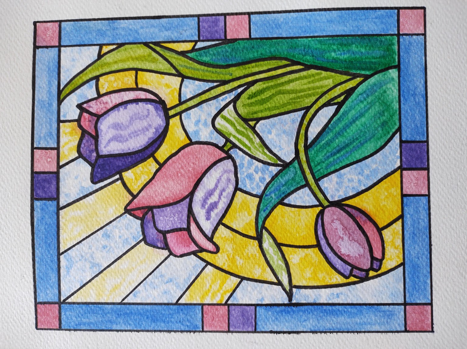Stained Glass Style Watercolour - image 2 - student project