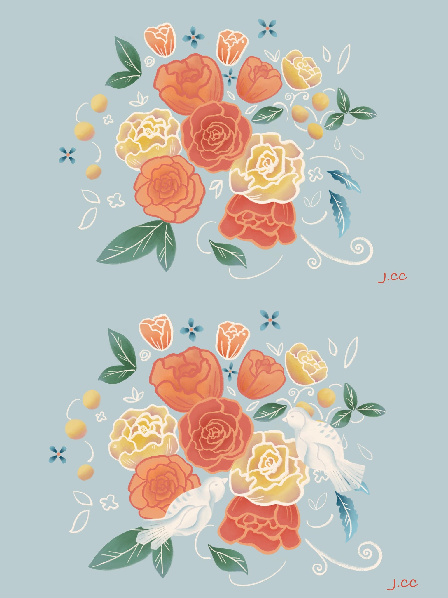 Flowers and birds - image 1 - student project