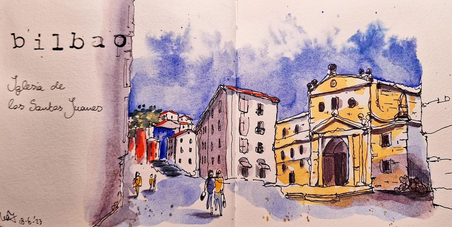 Bilbao in line and wash - image 2 - student project
