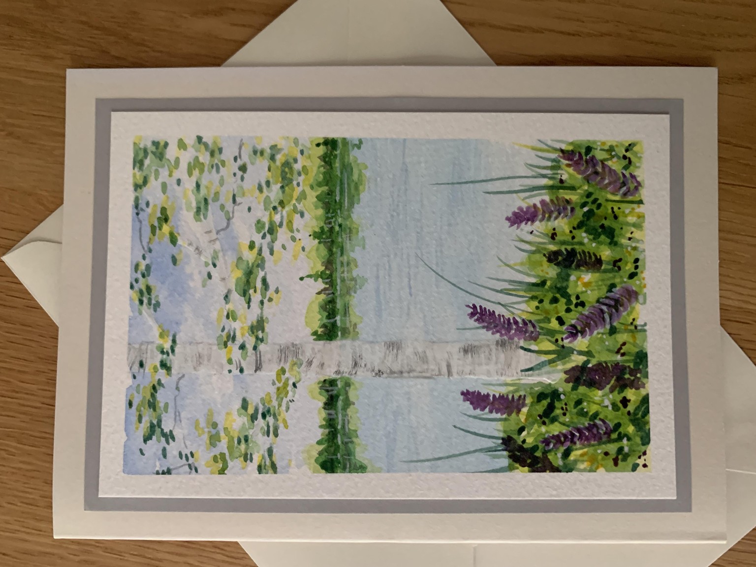 Summertime birch tree by lake - image 2 - student project