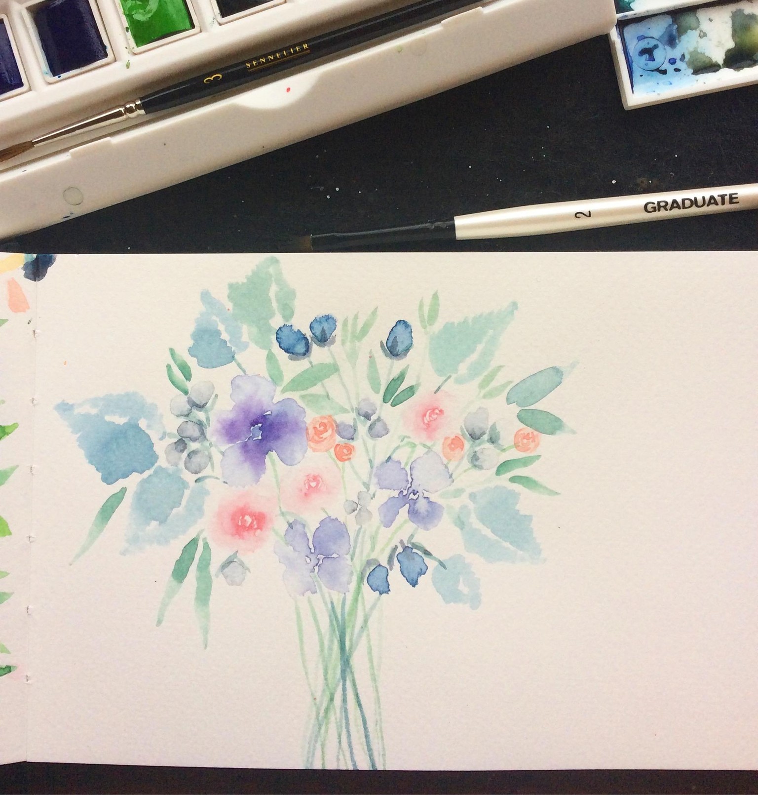 Touch technique flowers - image 2 - student project