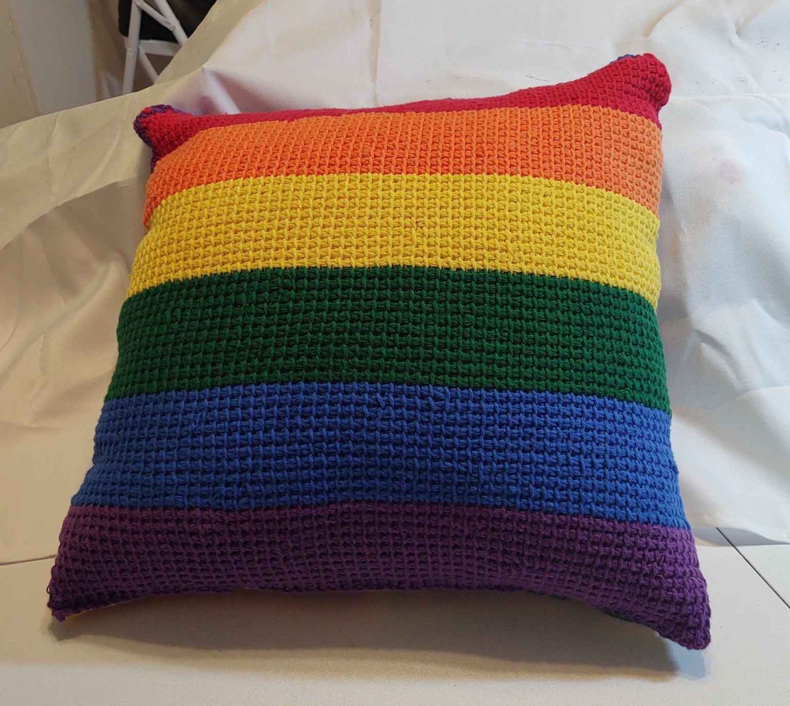 Colorful Tunisian Crochet Pillow - image 1 - student project