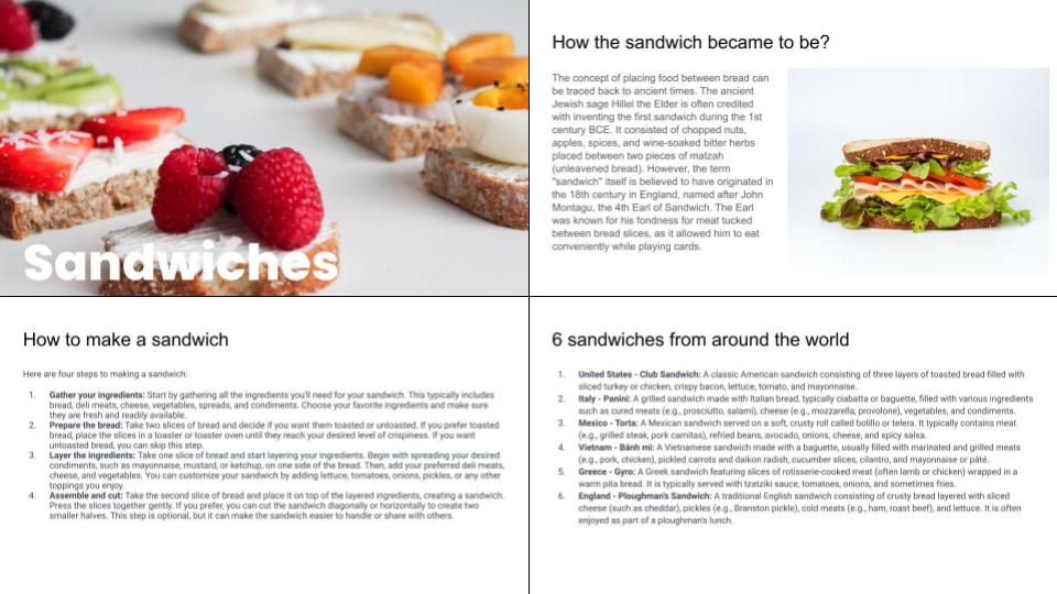 A short presentation on sandwiches - image 1 - student project