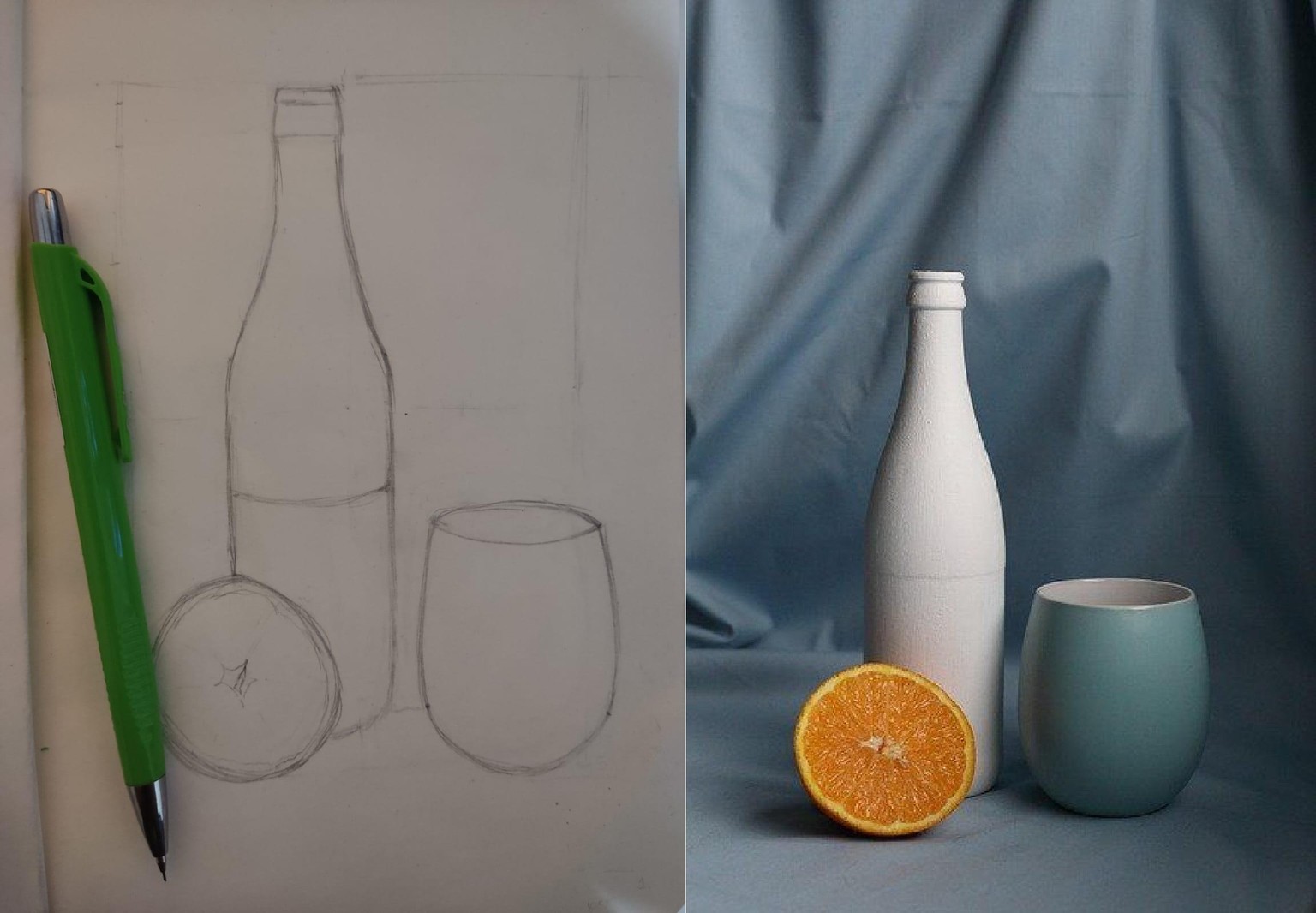 an orange, a bottle and a cup values - image 1 - student project