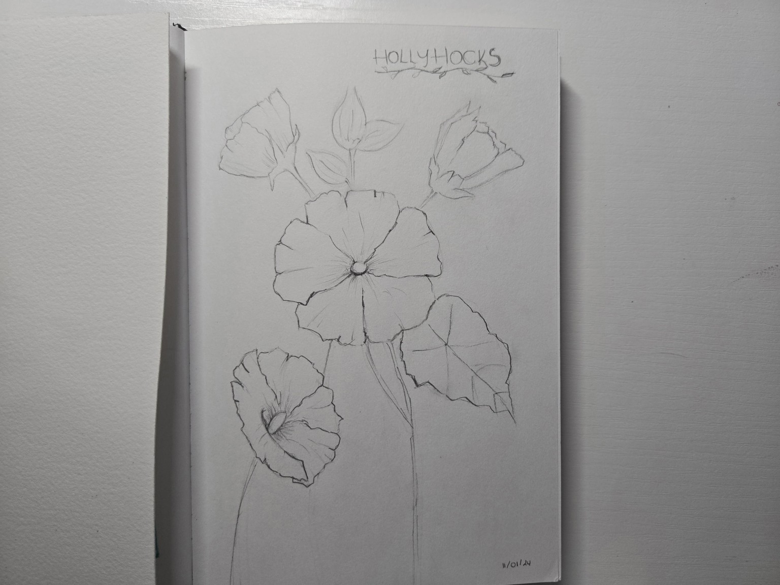 Beautiful Hollyhock arrangement - image 1 - student project