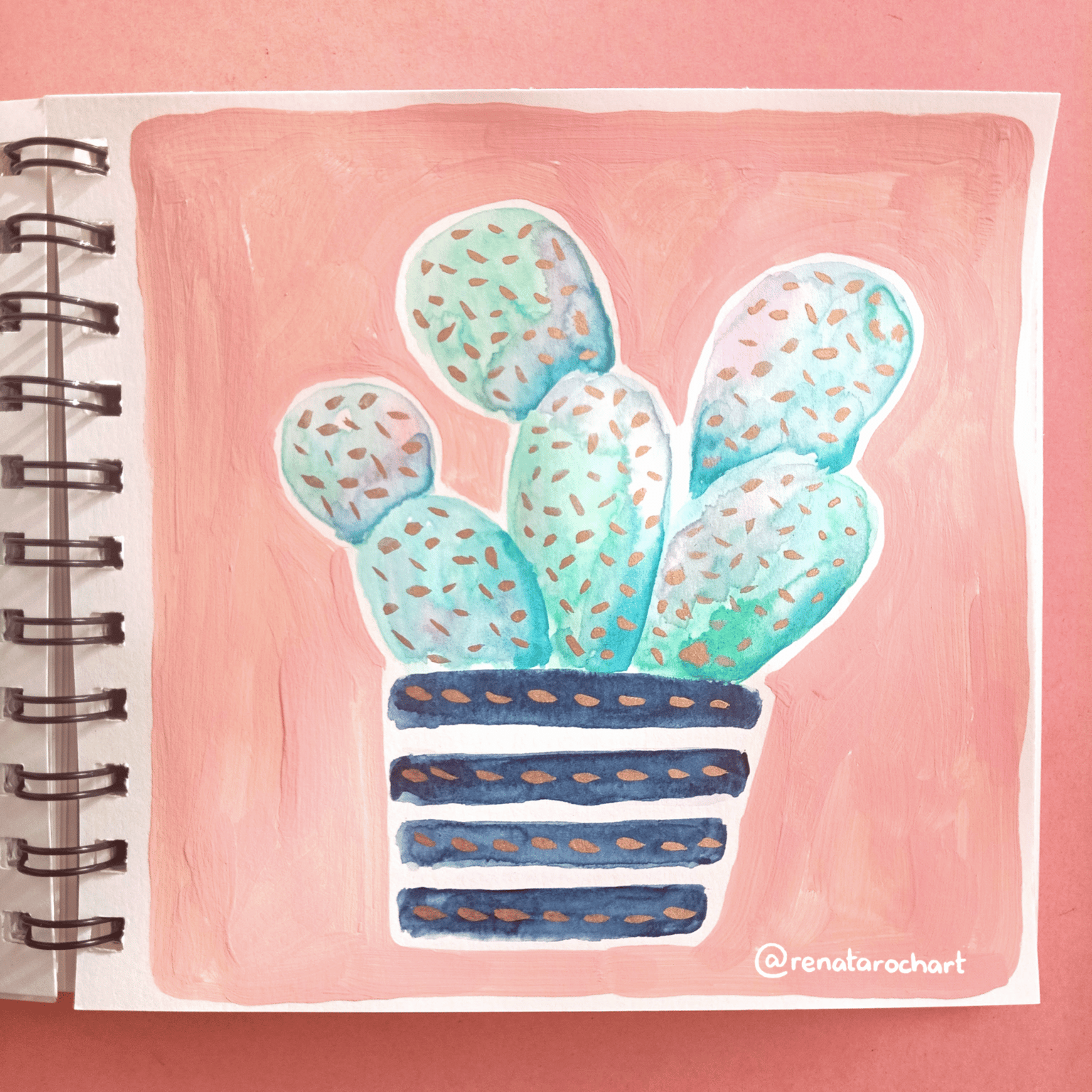 Watercolor Cactus - image 2 - student project