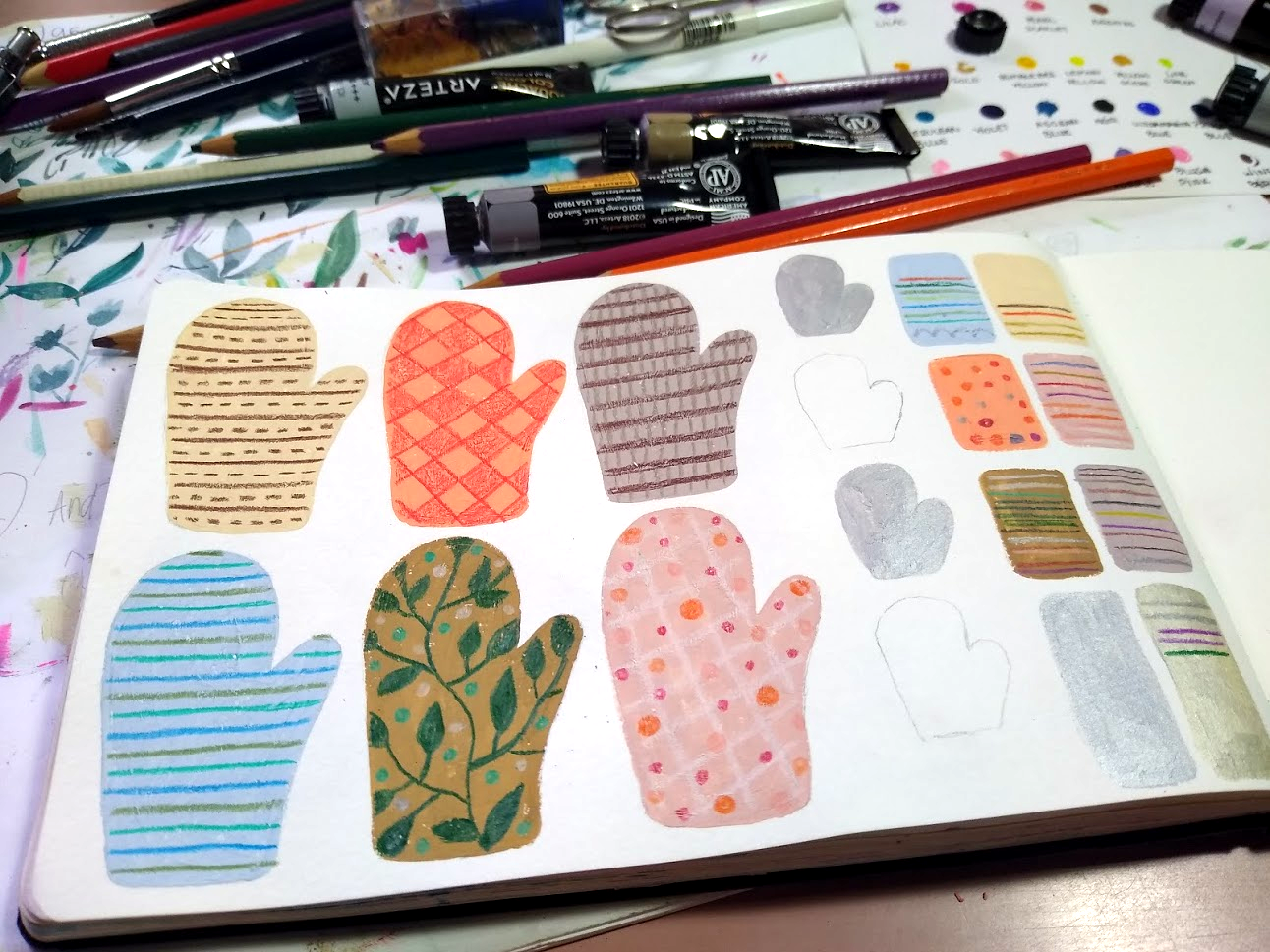 Mix Media Mittens - image 2 - student project
