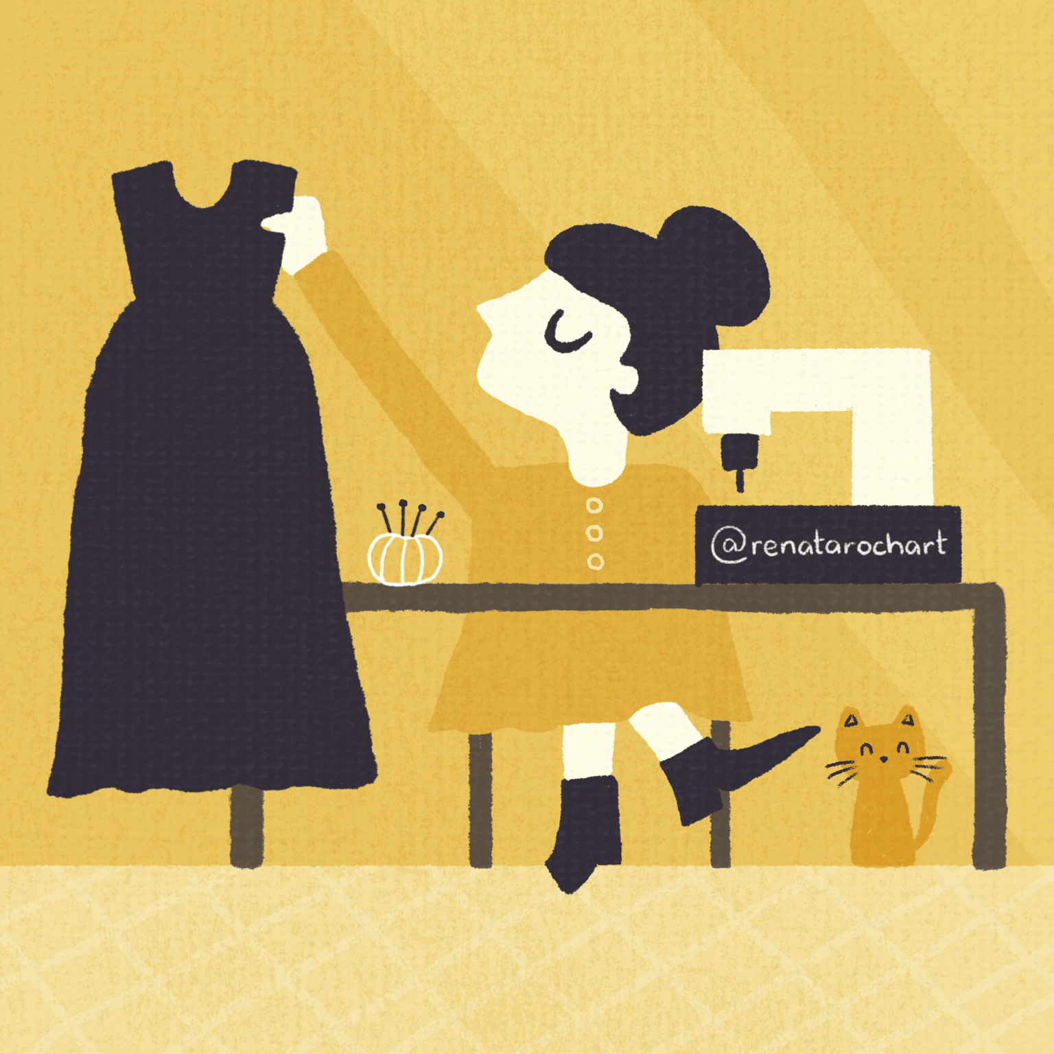 Mid-Century Style Character Illustration - image 2 - student project