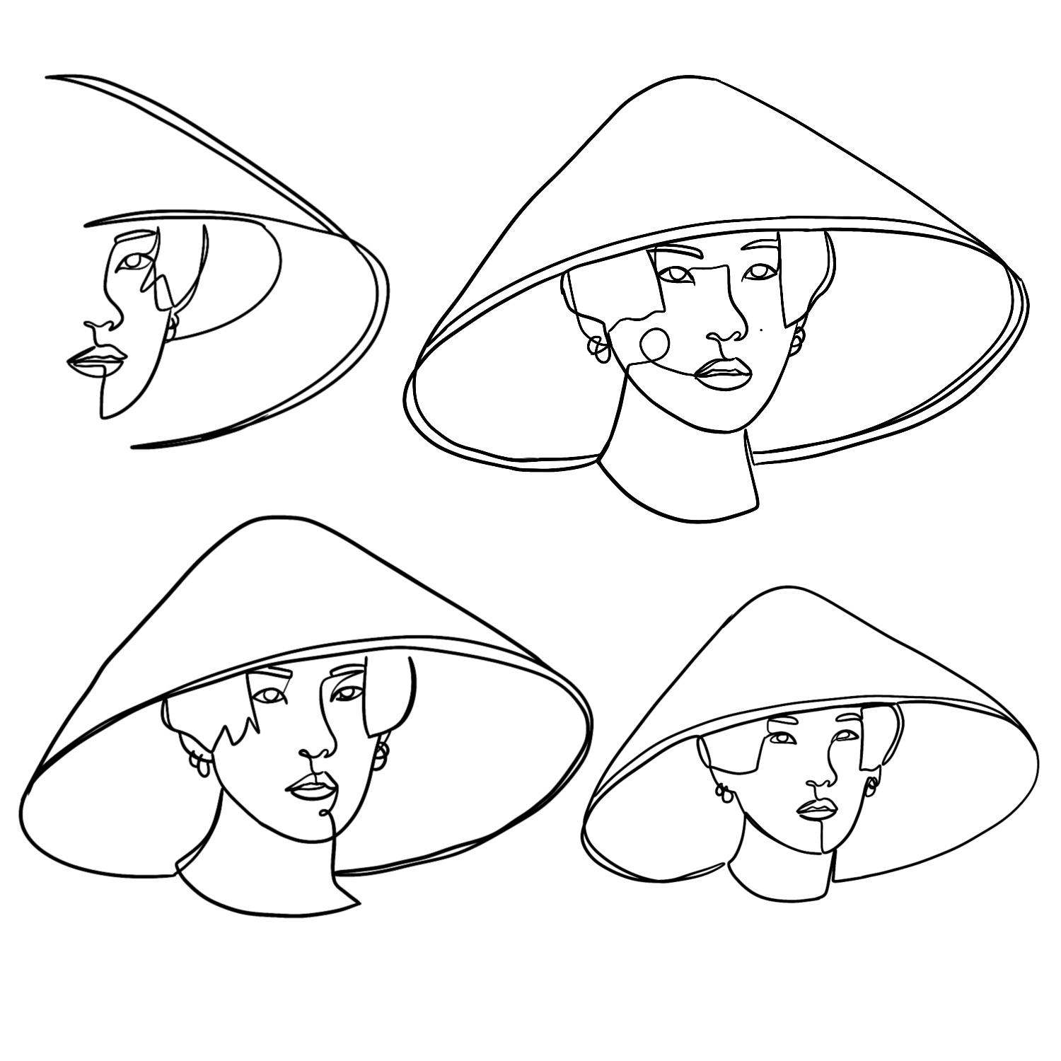 Abstract one-line face drawings - image 2 - student project