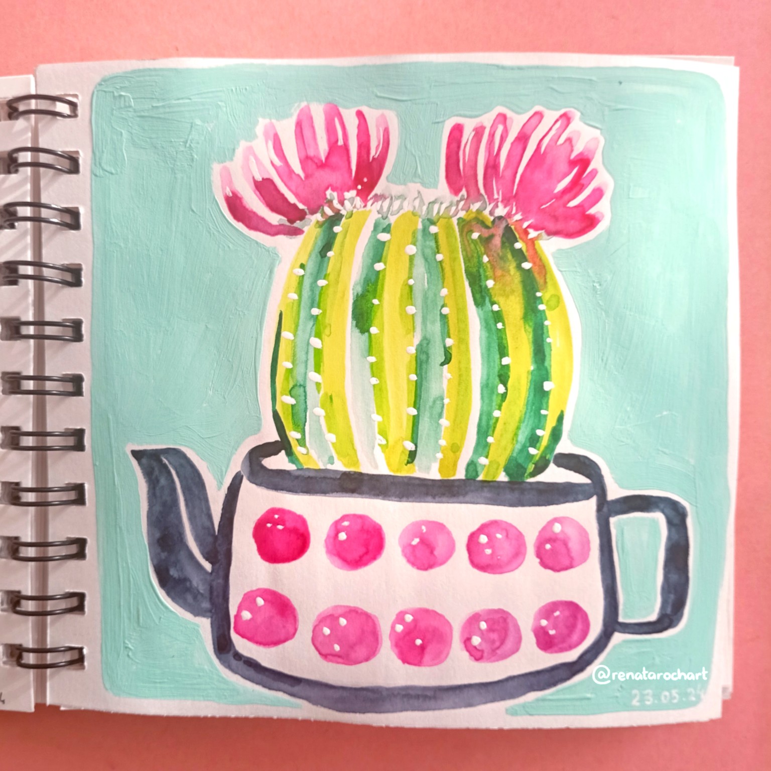 Watercolor Cactus - image 3 - student project