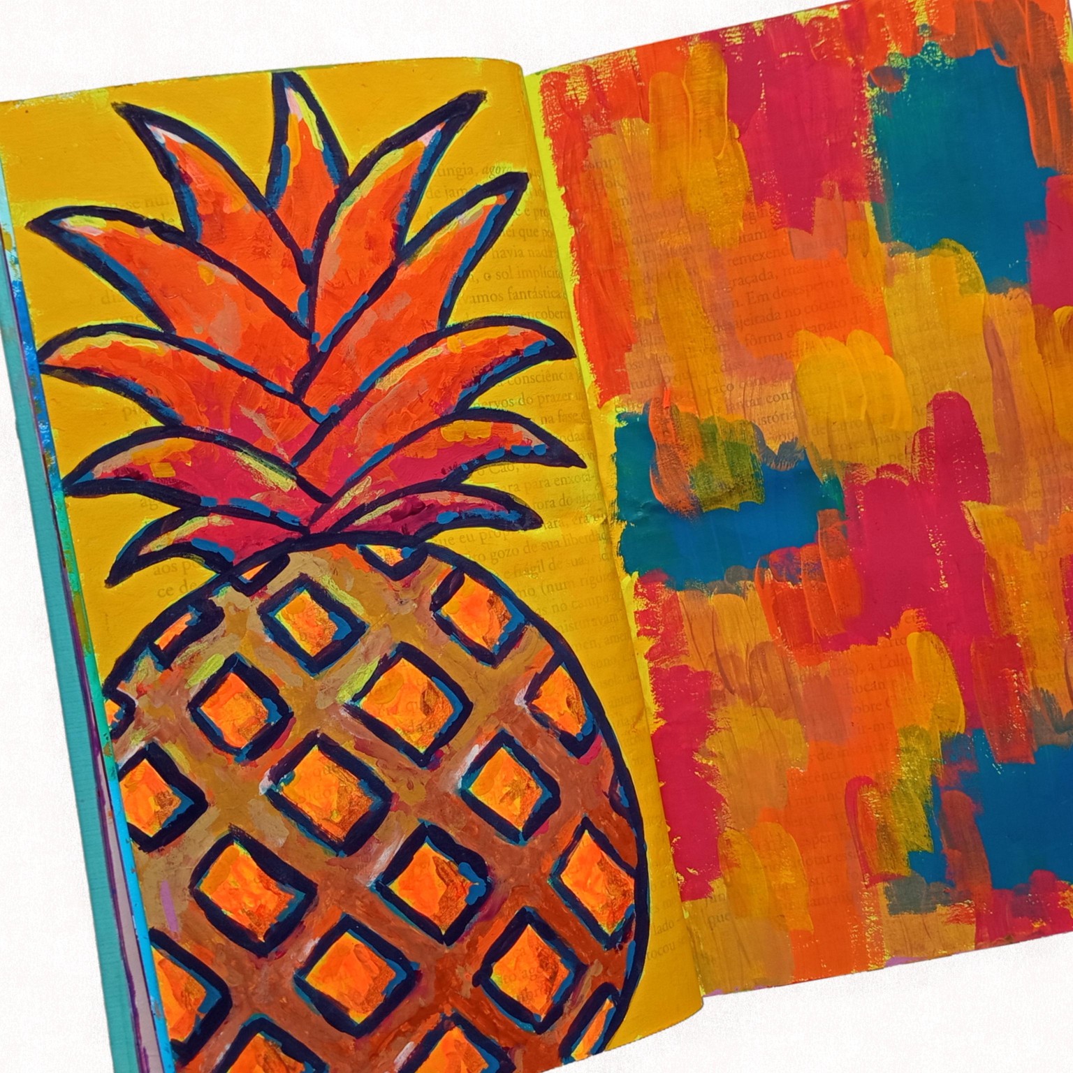 Pineapple with Acrylic Paint - image 2 - student project