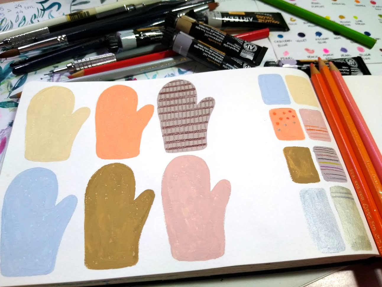Mix Media Mittens - image 1 - student project