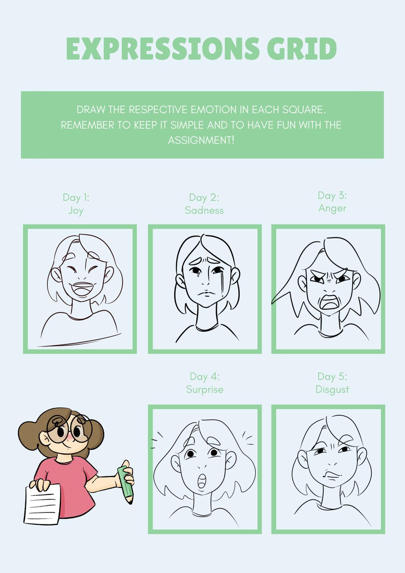 5 Days of Drawing Expressions! - image 1 - student project