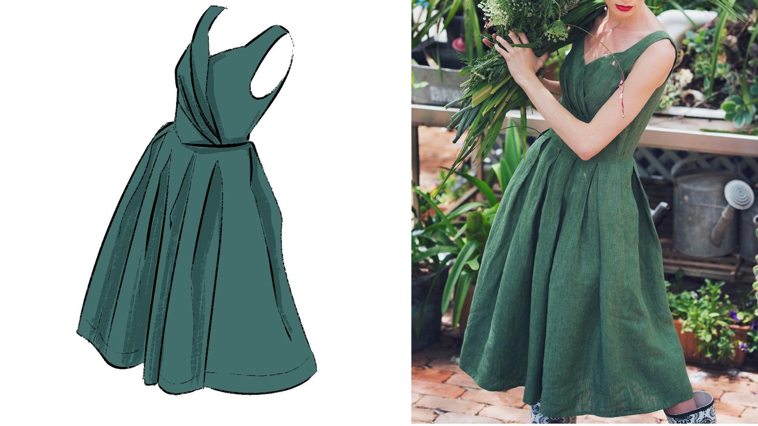 Green Dress With Pipe Folds! - image 3 - student project