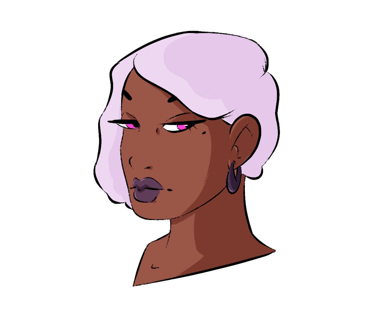 Pink-Haired 3/4 View Character ! - image 1 - student project