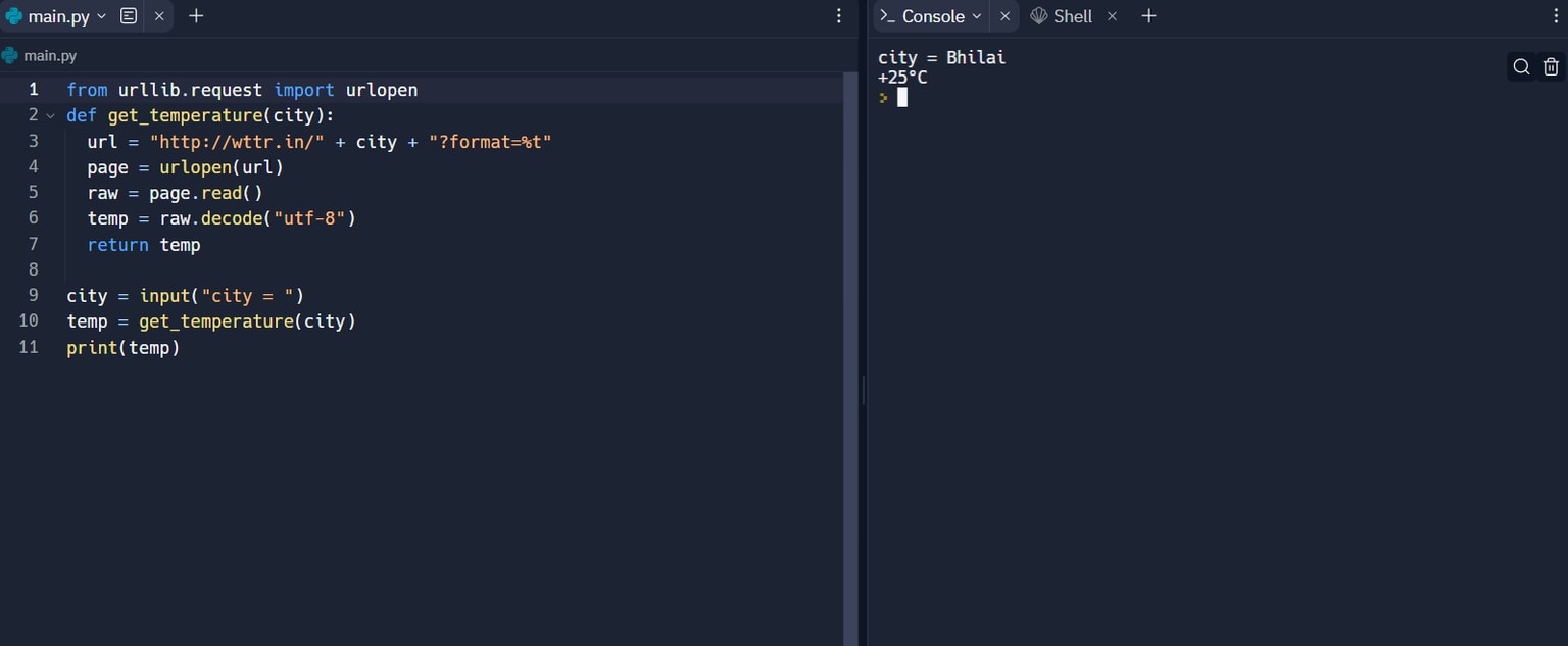 Weather app using python - image 2 - student project