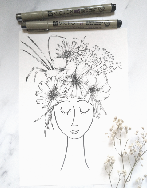 Girl with flowers - image 1 - student project