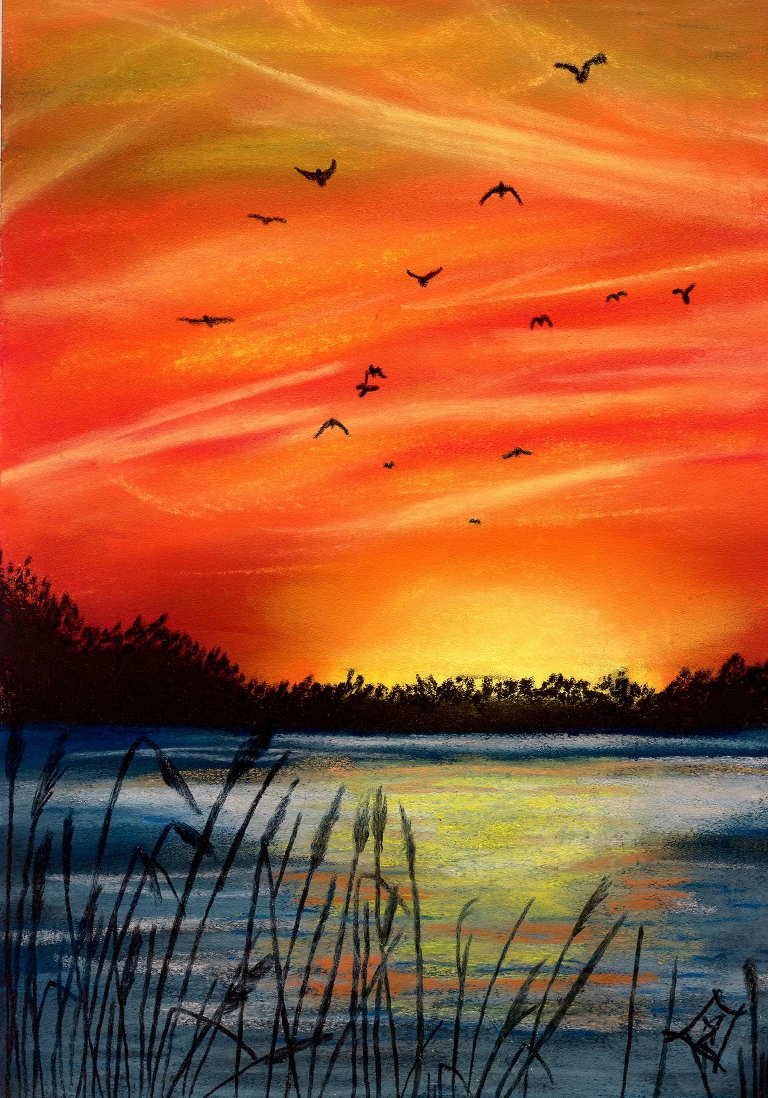 Sunset over a lake - image 2 - student project
