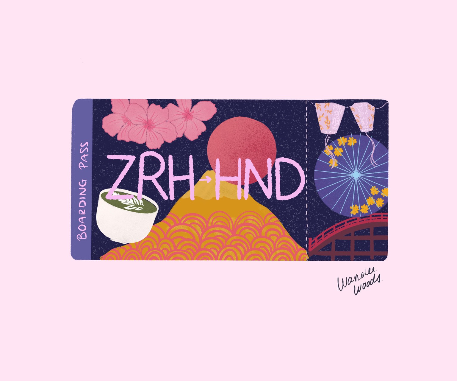 Bright Japan Boarding Pass - image 1 - student project