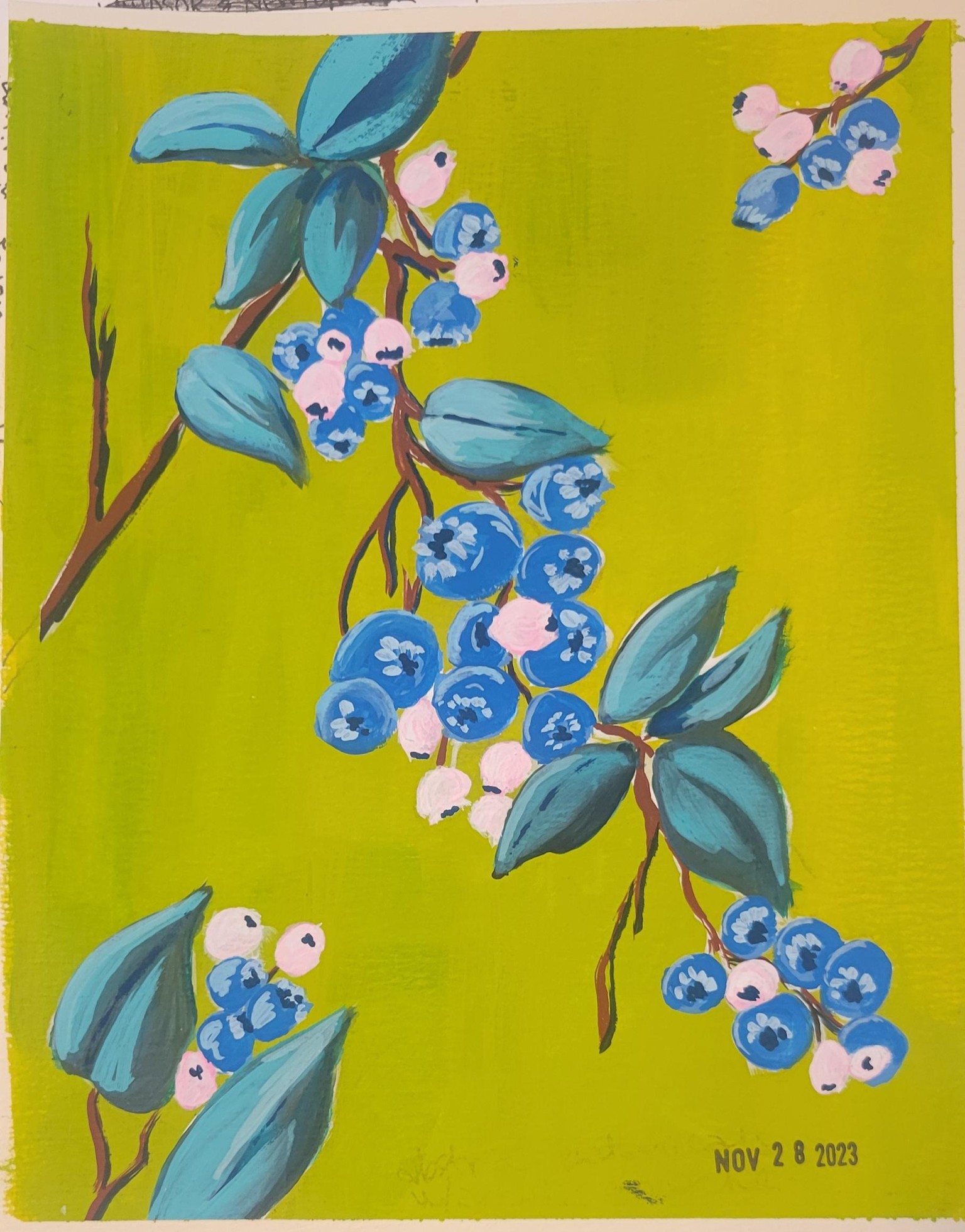 Fast study of blueberries w acryla gouache - image 1 - student project