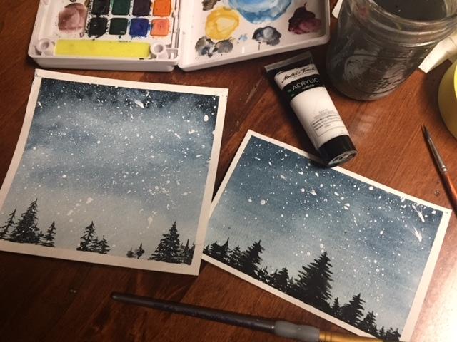 Watercolor Night Sky x2 - image 2 - student project