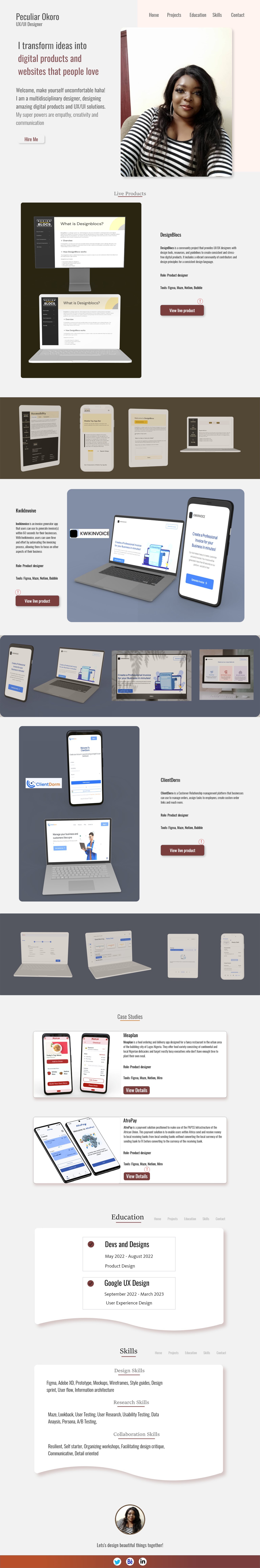 My Portfolio in Adobe XD - image 1 - student project