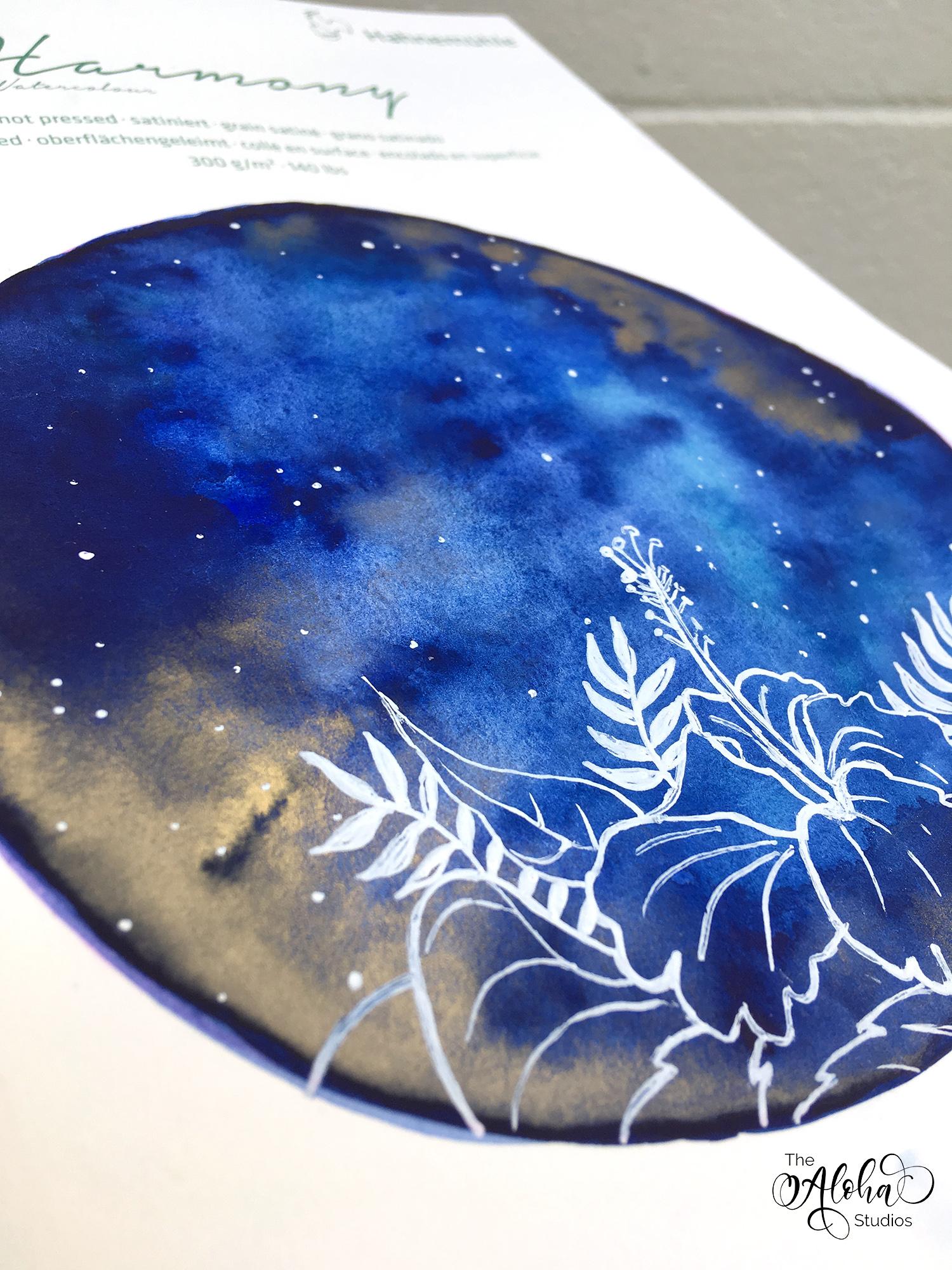 Tropical Hibiscus and deep blue galaxy - image 2 - student project