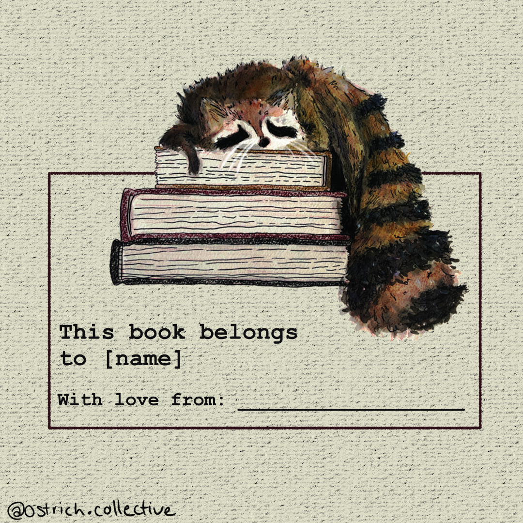 Racoon Bookplate - image 1 - student project