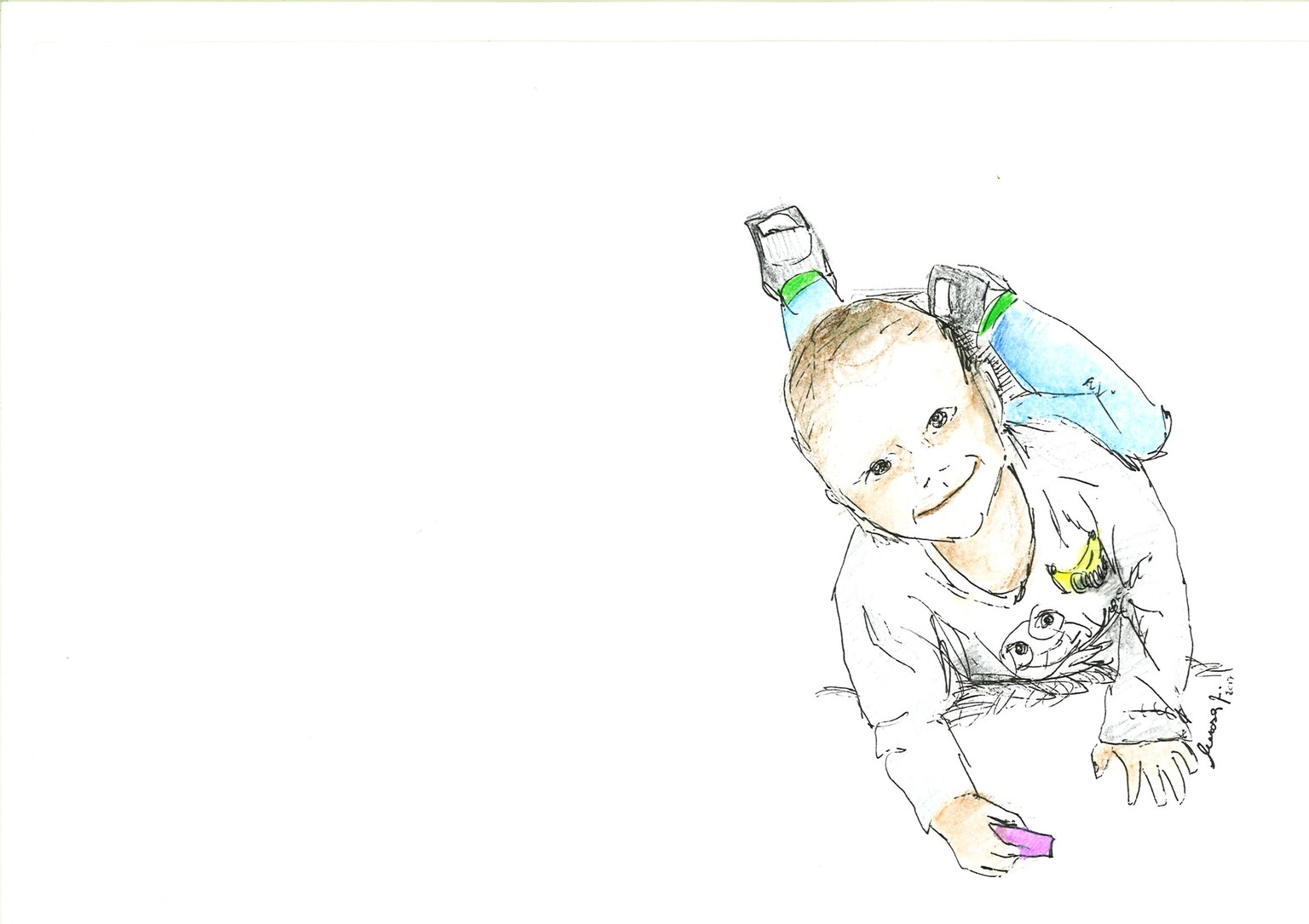 Sketch & Watercolor Kids ( and grown-ups ) Characters Using Photo Inspiration - image 3 - student project