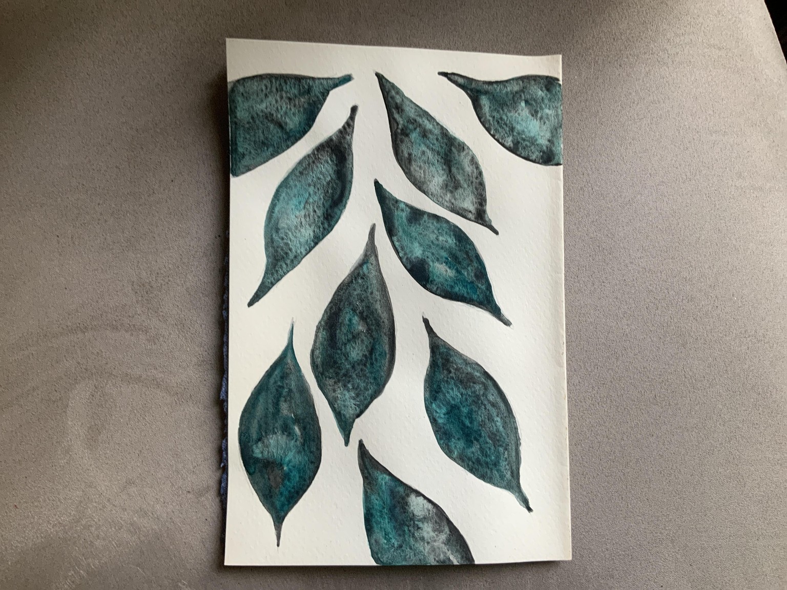 Leaves with watercolor and ink - image 2 - student project