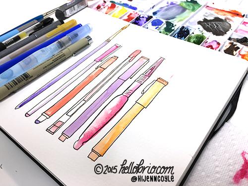 Favorite Art Supplies Repeating Pattern - image 2 - student project