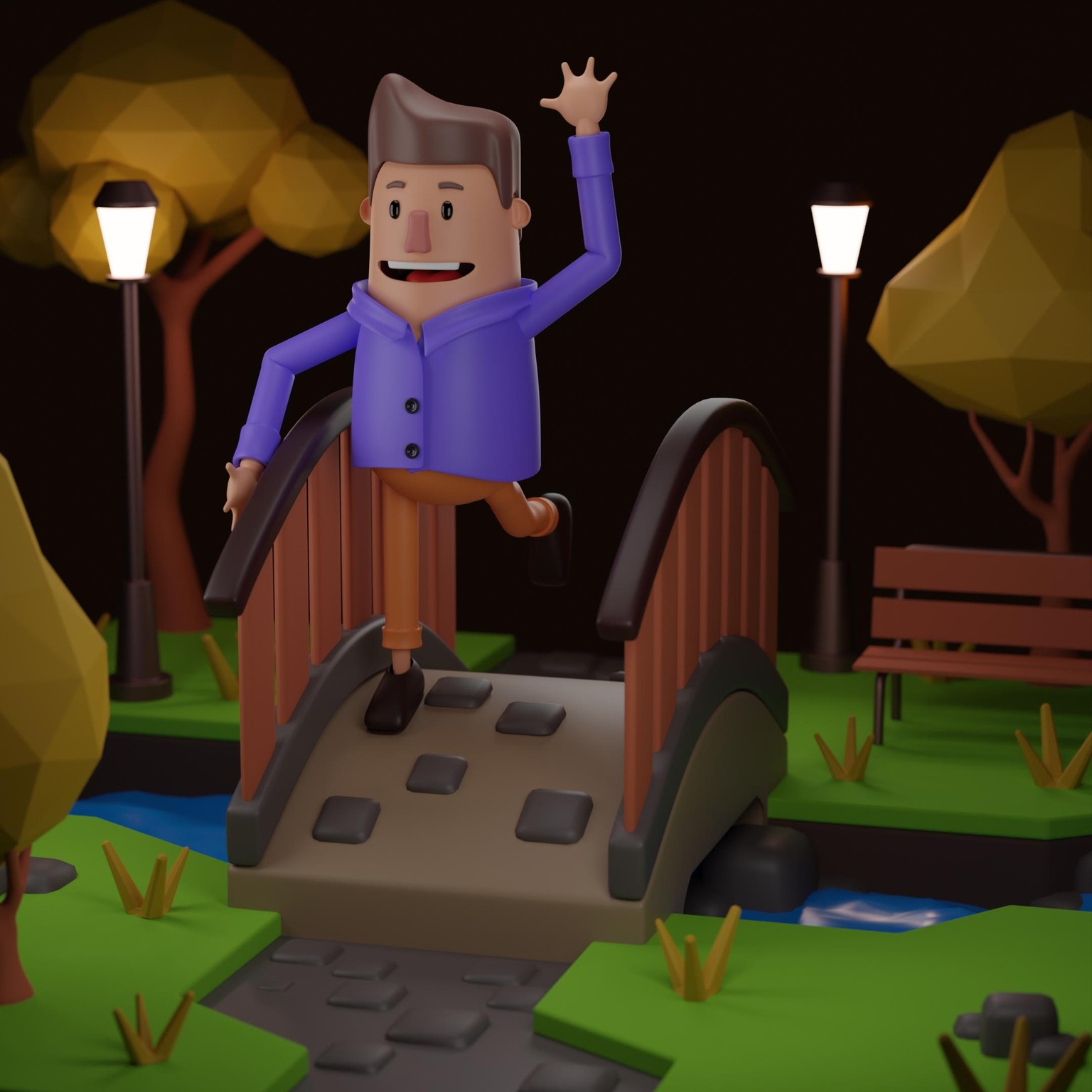 A scene in an evening park - image 1 - student project