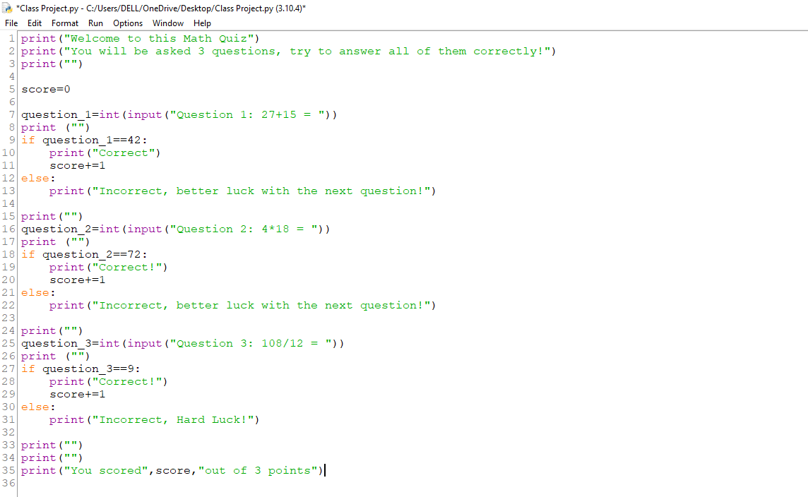 Quiz - image 2 - student project
