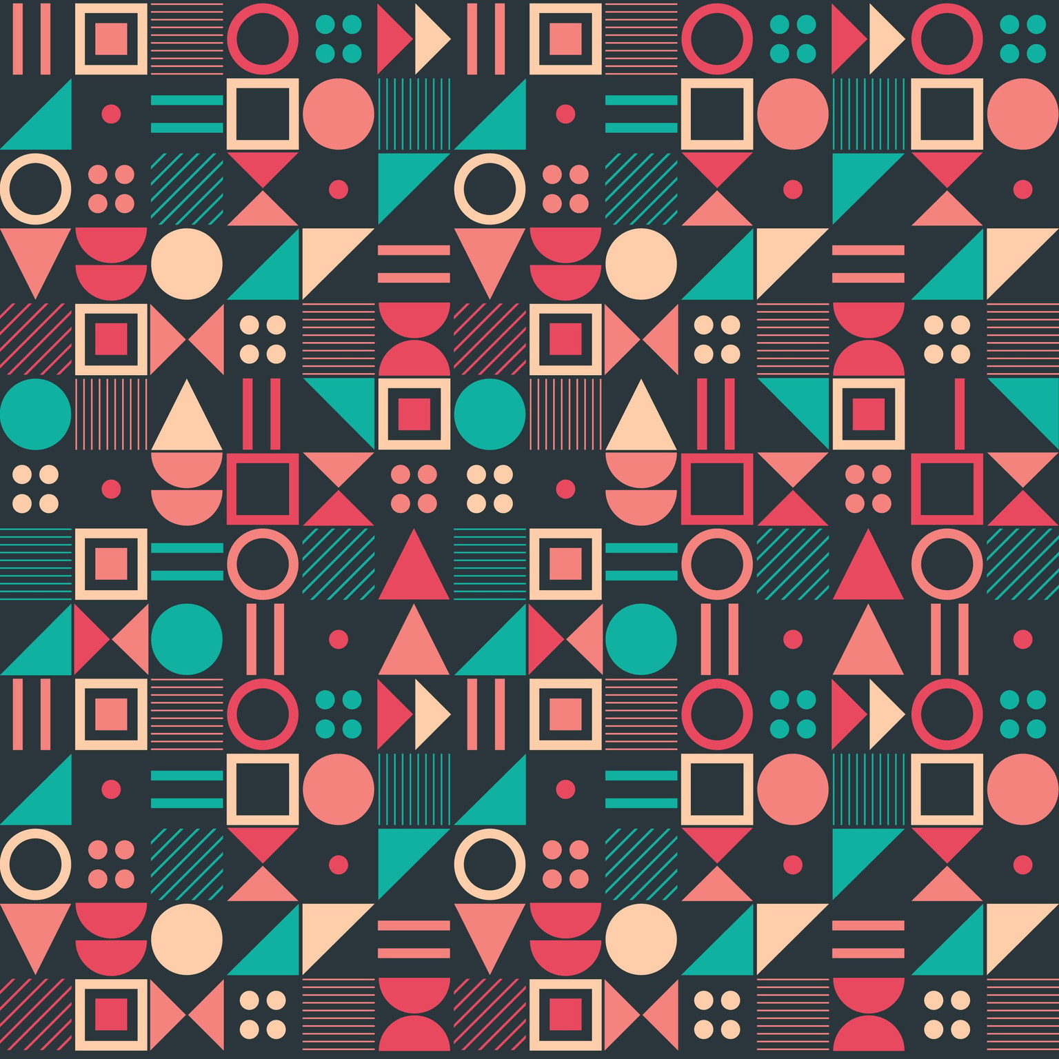 Colorful modern Geometric art poster - image 3 - student project