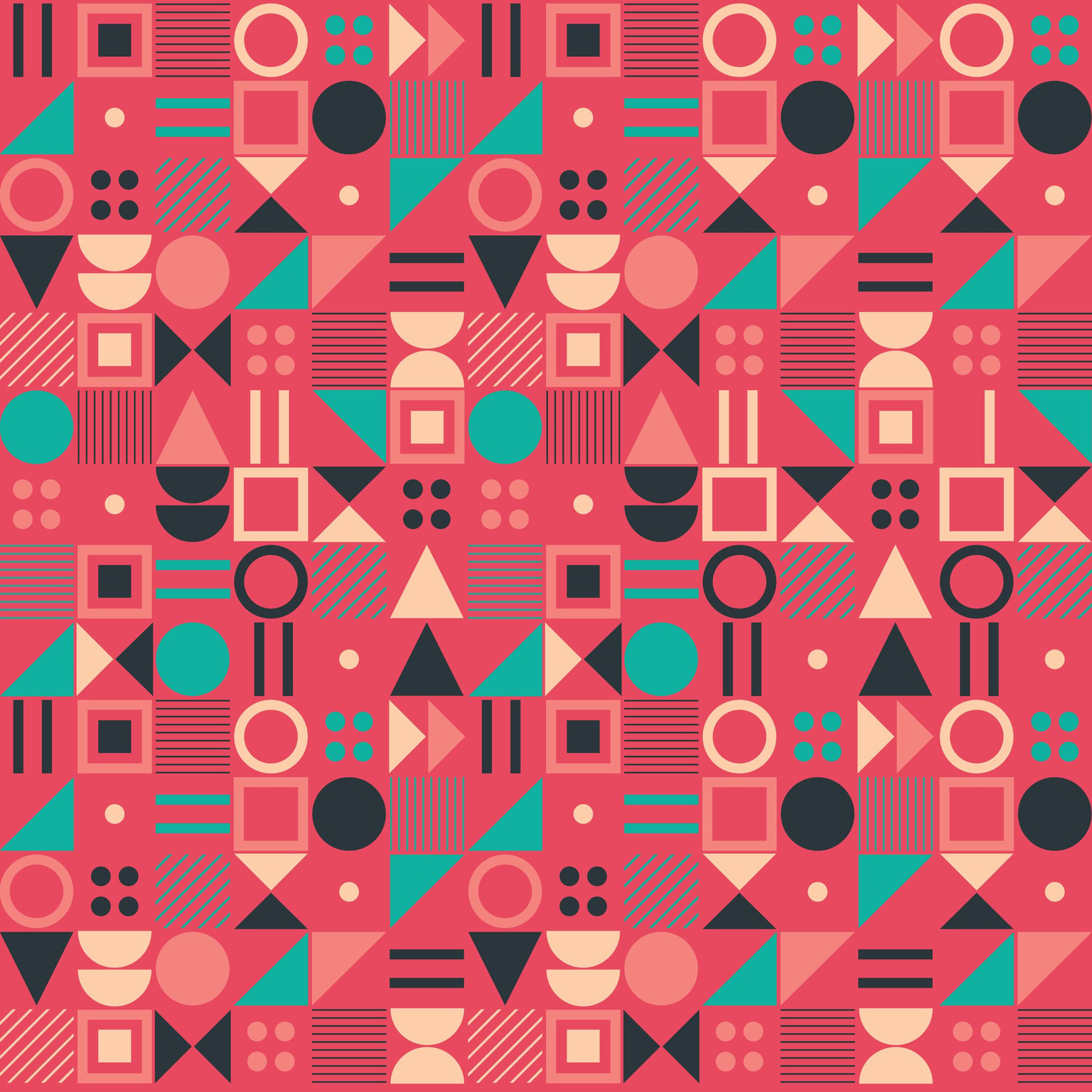 Colorful modern Geometric art poster - image 4 - student project