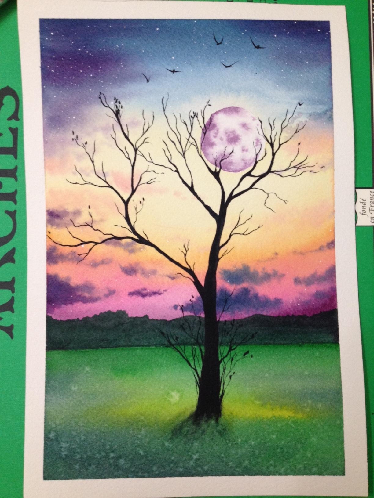 Watercolor Moonscapes - image 6 - student project