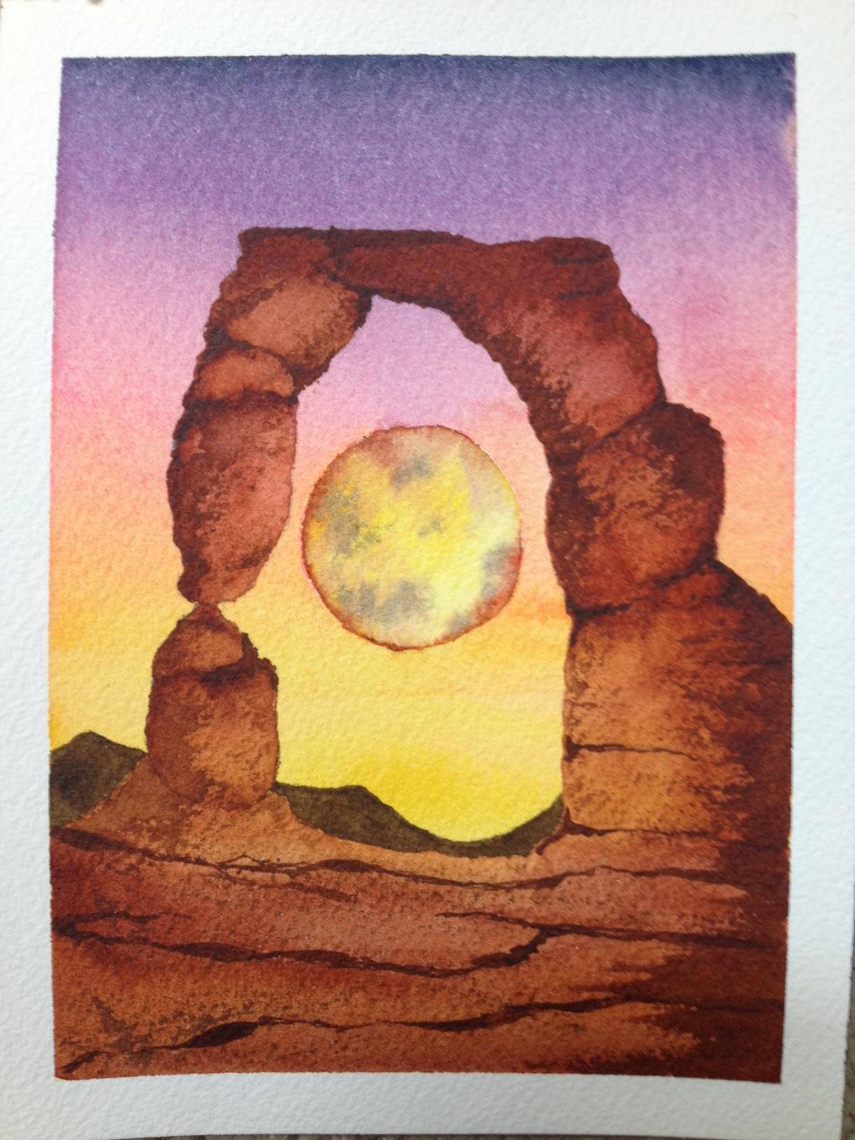 Watercolor Moonscapes - image 5 - student project