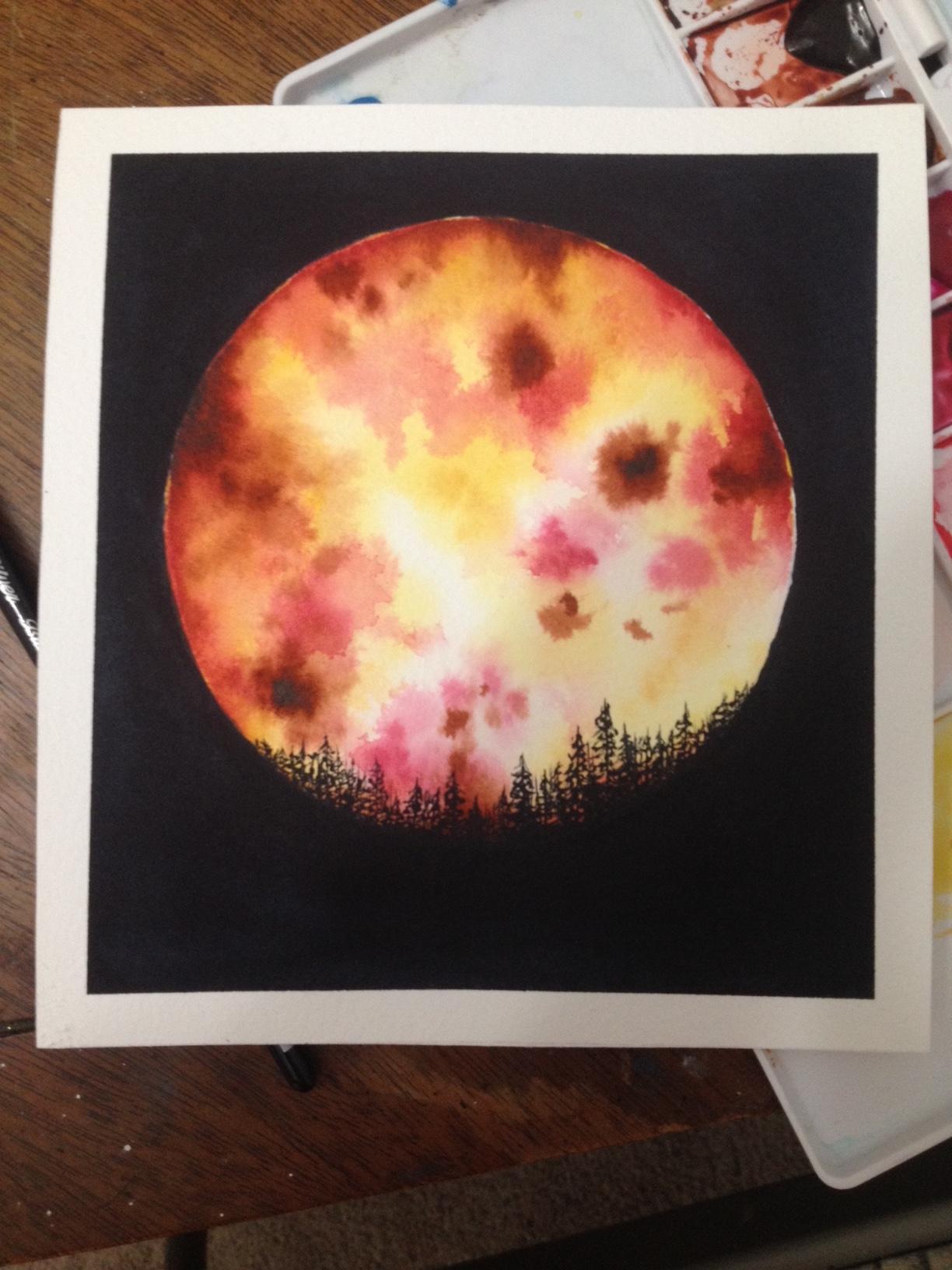 Watercolor Moonscapes - image 3 - student project