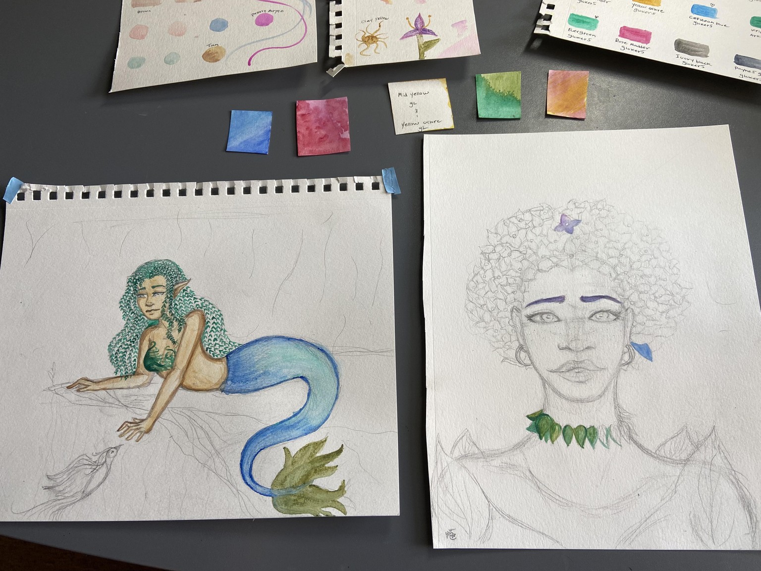 Swatches and watercolor doodles - image 2 - student project